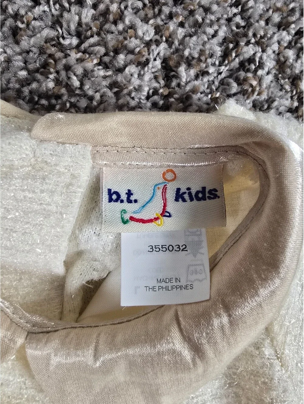 Vintage 1990s BT Kids Baby Girls Sz 6M Formal Dress Beige Champagne Satin